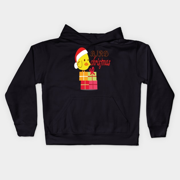 Bird Merry Christmas Kids Hoodie by TOPTshirt